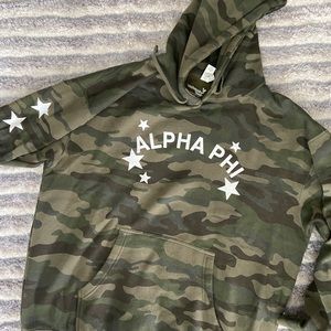 Camo Alpha Phi star sleeve hoodie
